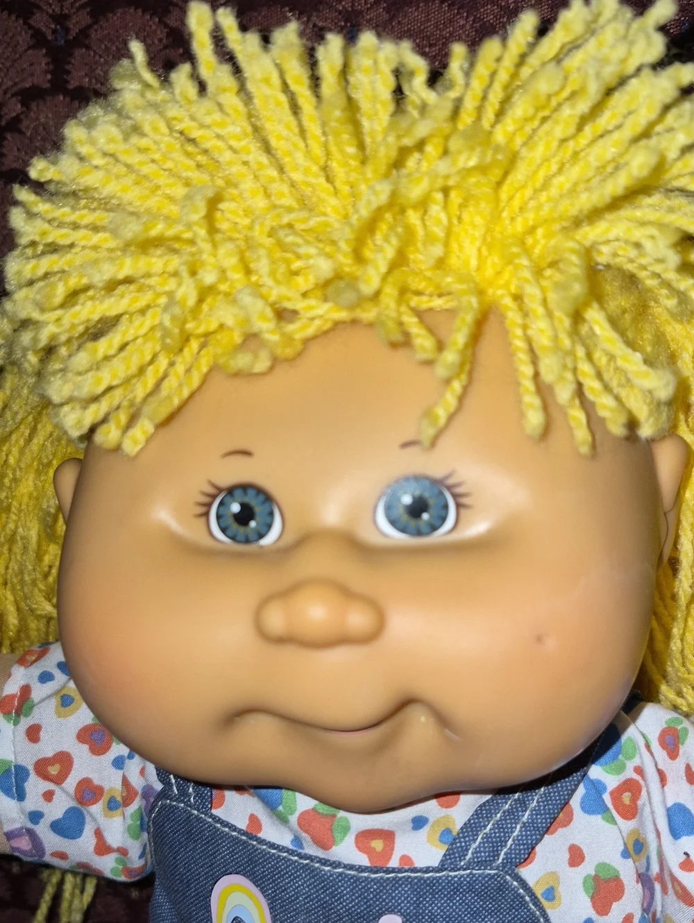 Yellow-Haired C abbage Patch Kids Doll with Denim Overalls